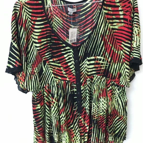 NWOT Ecote Oversized Palm Print Romper - Picture 9 of 9